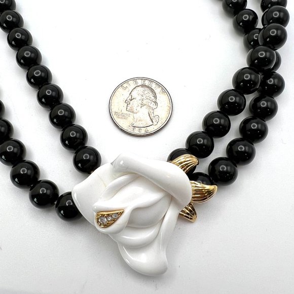 KJL for Avon Kenneth Jay Lane Midnight Rose Necklace - Picture 3 of 5